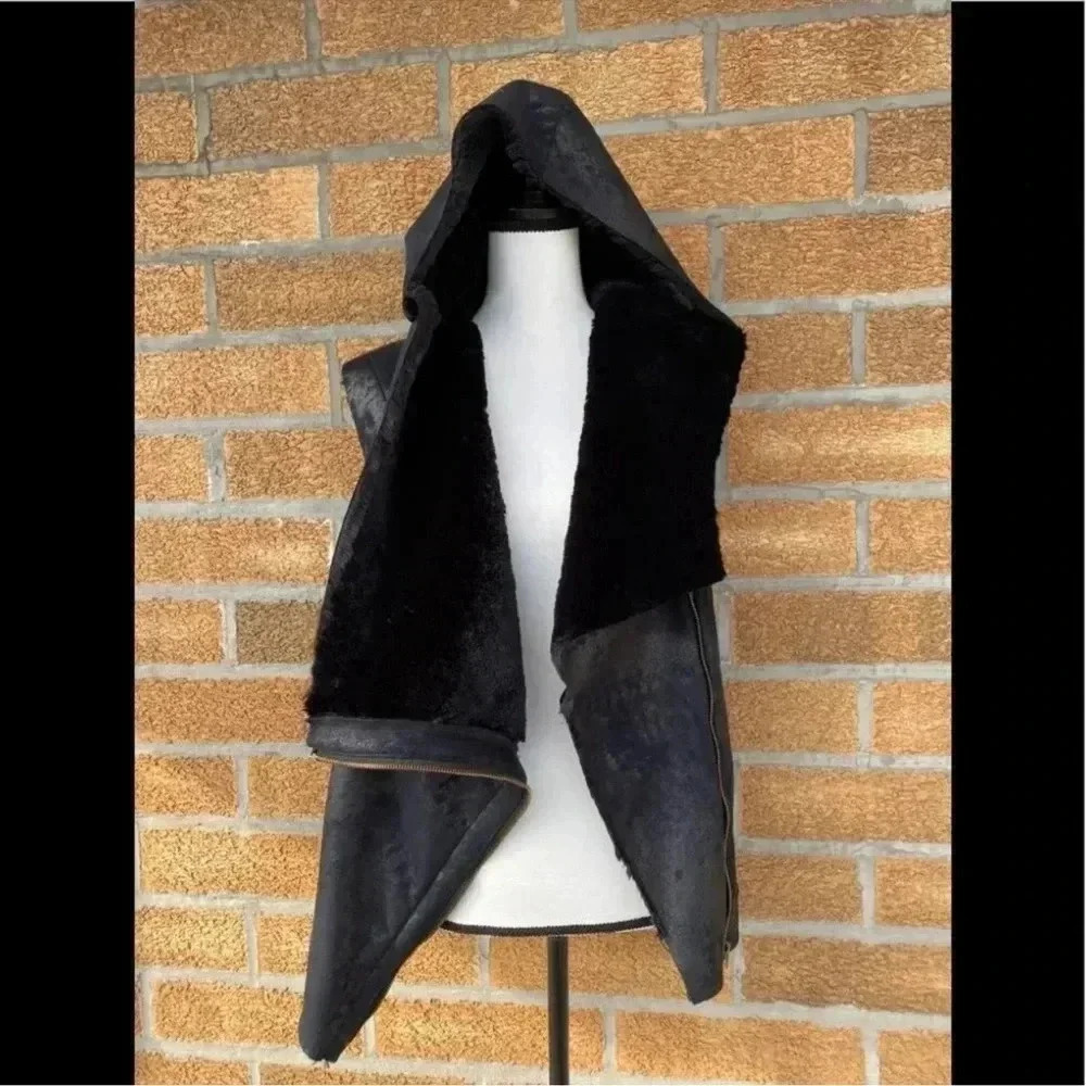 Georgie Womens Faux Fur Vest Small